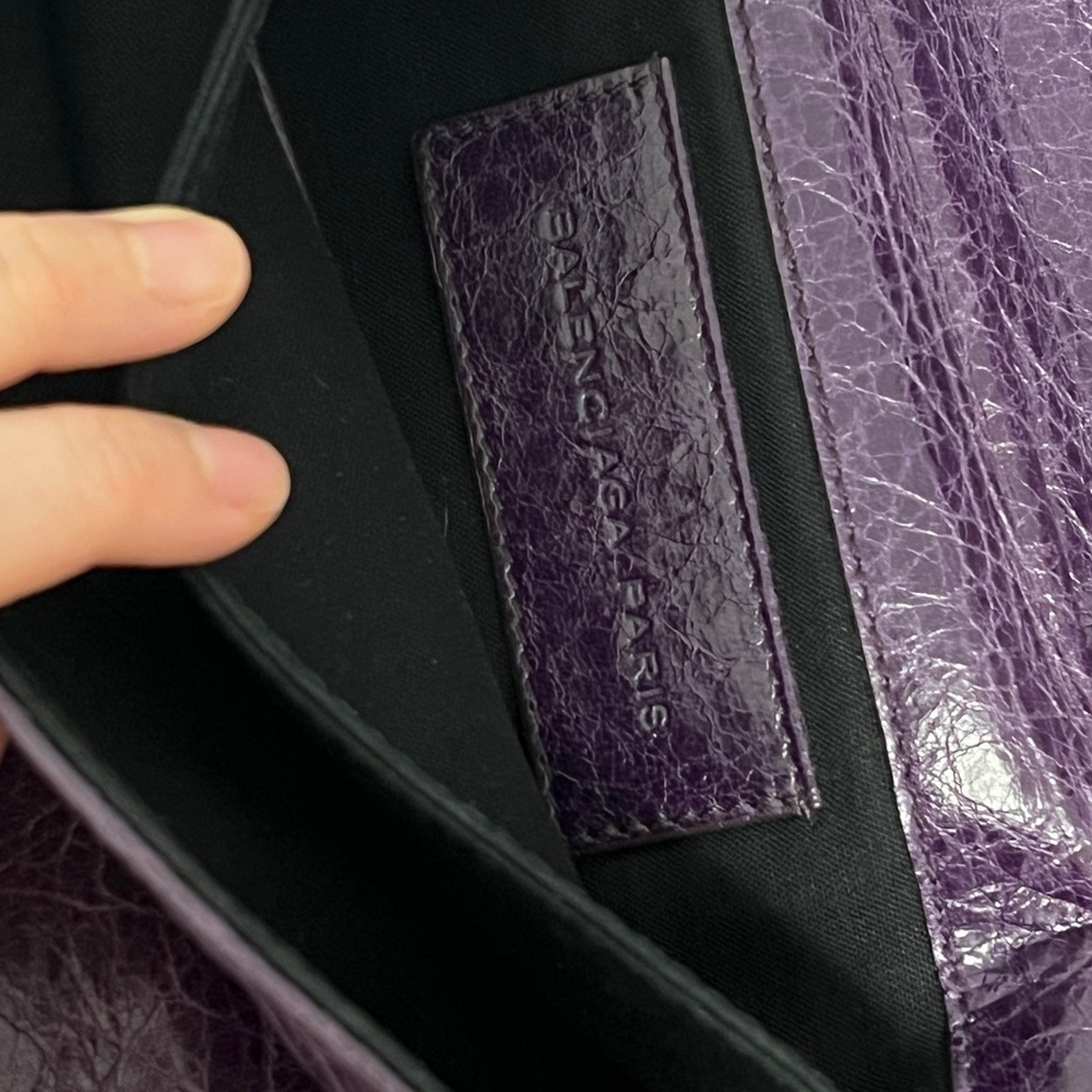 Balenciaga Dark Purple Leather Clutch - Picture 7 of 9